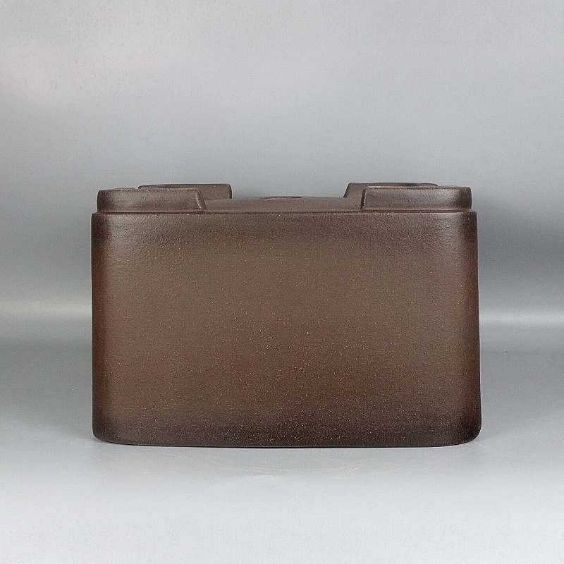 All-handmade Antique-style Square Purple Clay Flower Pot