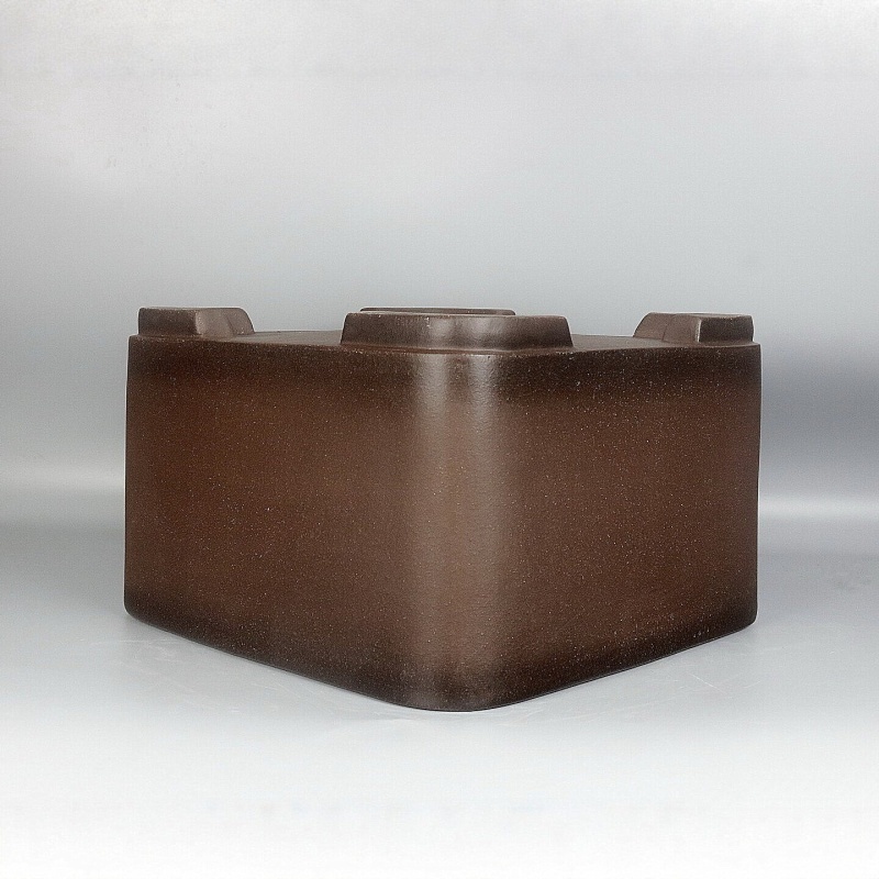 All-handmade Antique-style Square Purple Clay Flower Pot