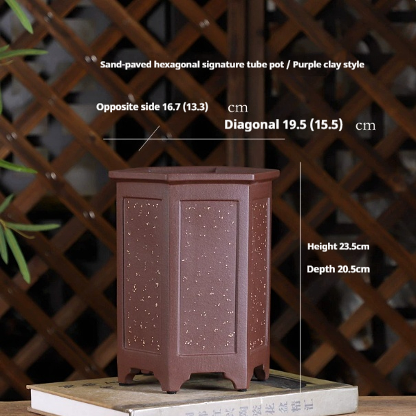 Handmade Yixing Clay Flower Pot For Bonsai