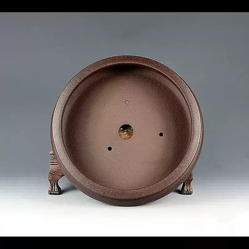 Purple Clay Round Handmade Bonsai Pot