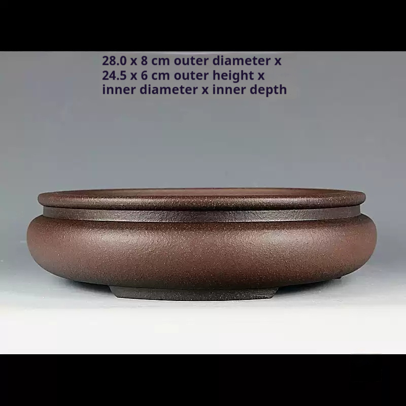 Purple Clay Round Handmade Bonsai Pot