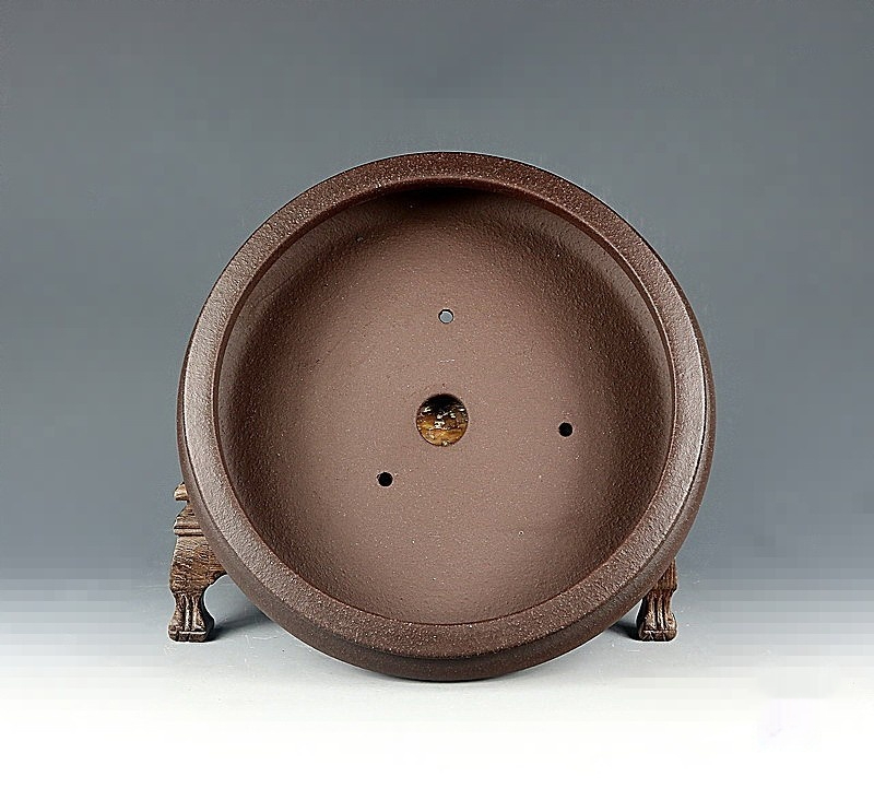 Purple Clay Round Handmade Bonsai Pot