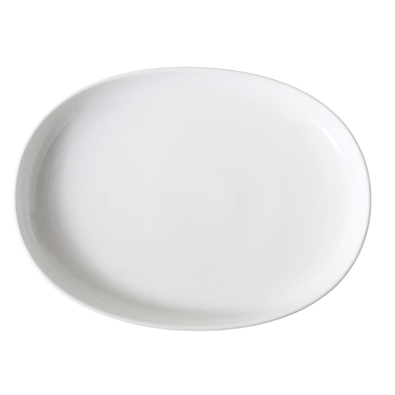Household High-grade Ceramic Oval Shallow Plate