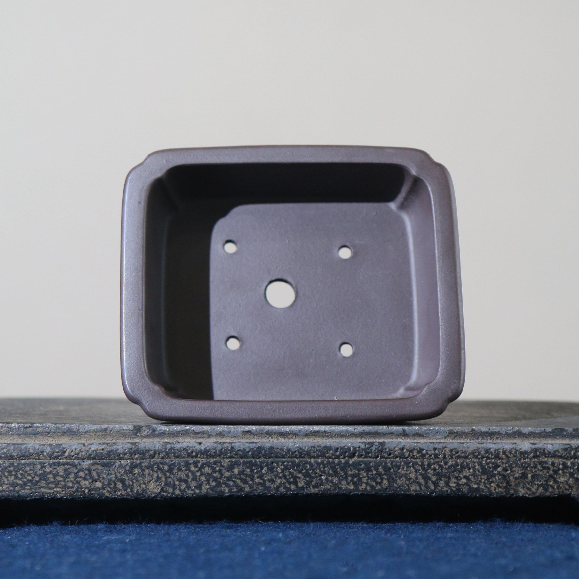 Purple Clay Rectangular Handmade Bonsai Pot