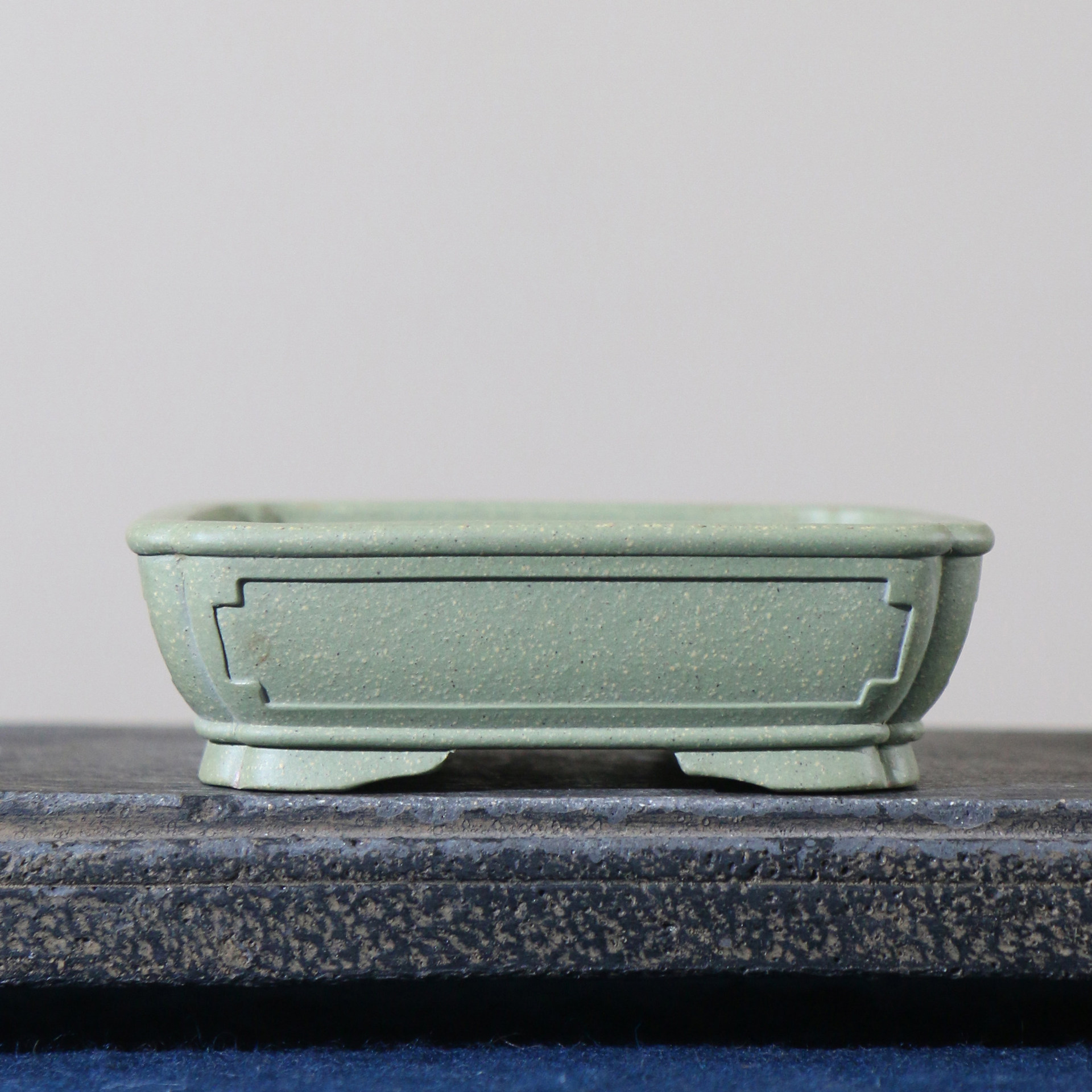 Purple Clay Rectangular Handmade Bonsai Pot