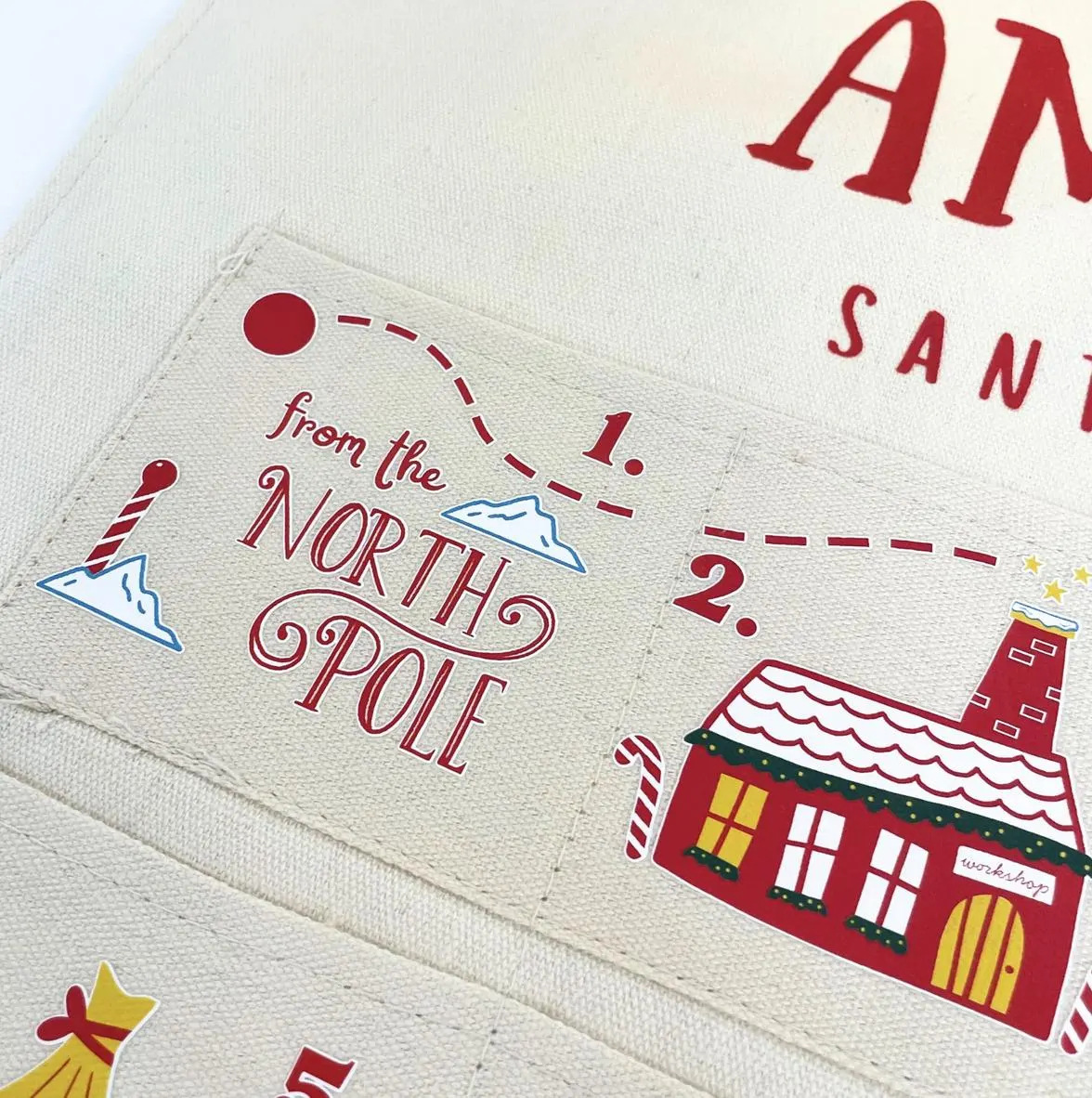 Personalized Christmas Fabric Countdown Calendar