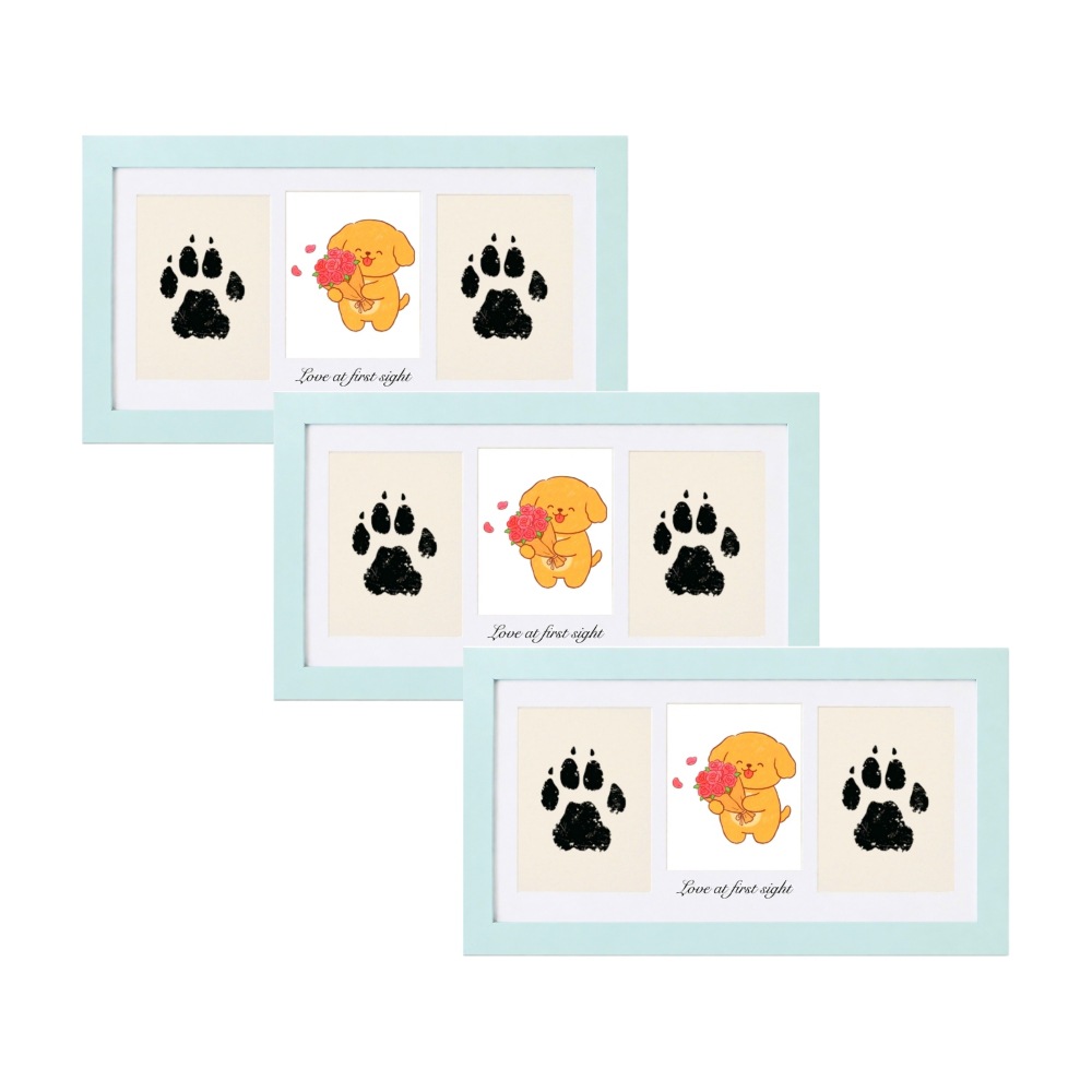 Handmade Pet And Baby Handprintfootprint Ink Pad Clay Memorial Photo Frame