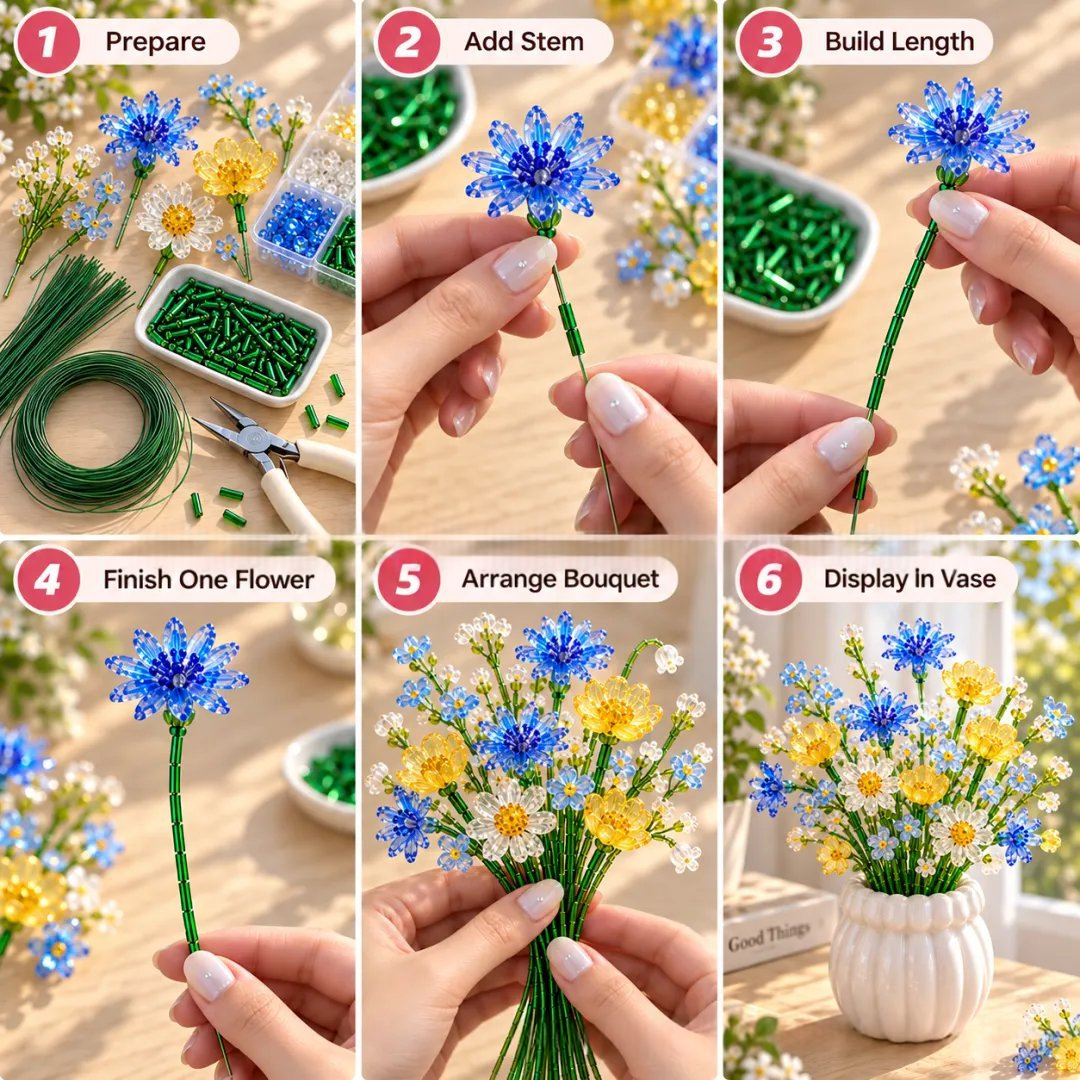 Beaded Wildflower DIY Bouquet Kit Decoration