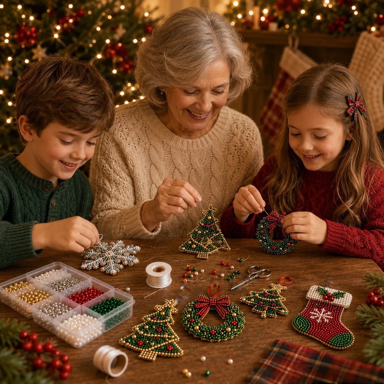Portable Fun And Cute Christmas Beading DIY Kit