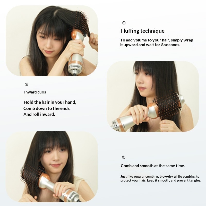 Non Heating Hot Air Hair Curling Multi Functional Hair Styling Comb