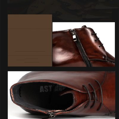 Men's High Top Leather Shoes Knight Leather Boots