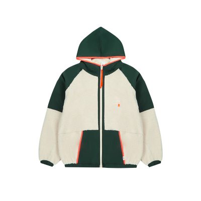 Thickened Lamb Wool High Neck Hooded Zipper Coat Jacket