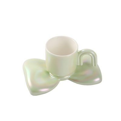Bowknot Pearl Glaze Light Luxury Coffee Cup Set