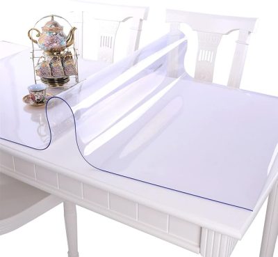 Table Cover 1.5 Mm Thick Clear PVC Desk Mat Protector Waterproof & Easy Cleaning Desk Pad Tablecloth For Office, Dining Room
