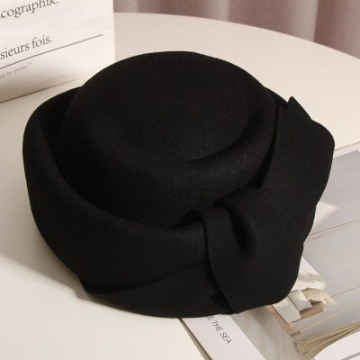 Wool Woolen Hat Fashion Bowknot Beret