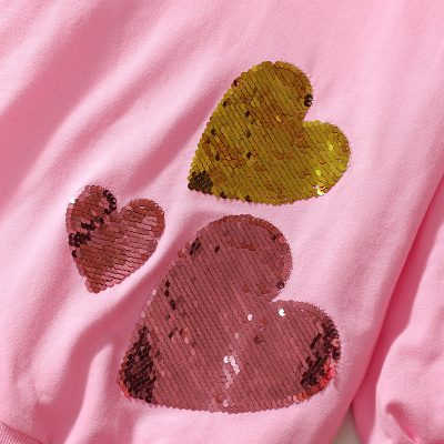 Long Sleeve Girls' Suit Cute Heart-shaped European And American Two-piece Suit