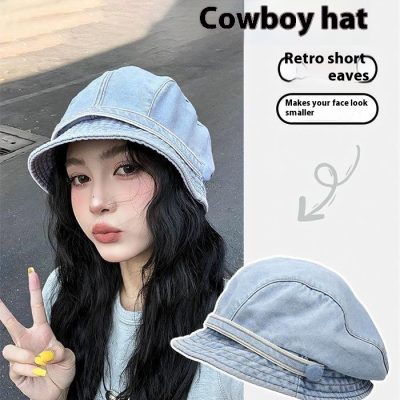 Jean Fisherman Hat Women's Short Brim Beret Bucket Hat