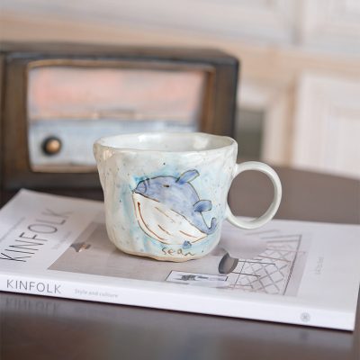 Handmade Cute Little Whale Mug Coffee Cup Instant Noodle Bowl Large Bowl Rice Plate Dinnerware Set